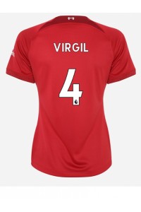 Liverpool Virgil van Dijk #4 Voetbaltruitje Thuis tenue Dames 2022-23 Korte Mouw